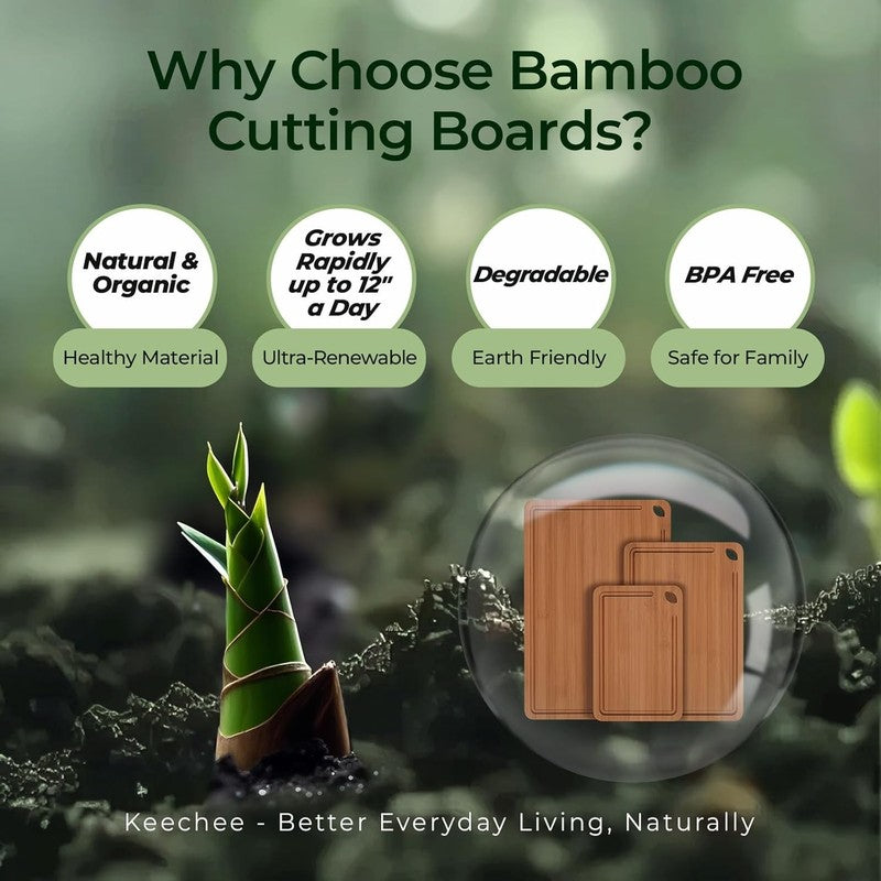 Bamboo Cutting Board with Juice Grooves & Handles, Durable Kitchen Board8