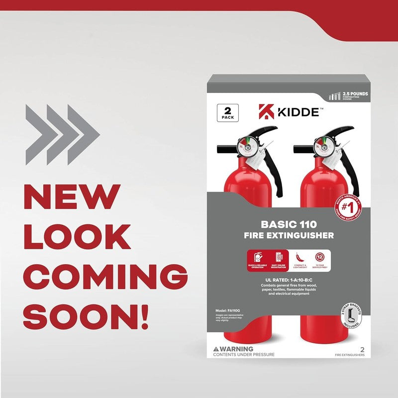 Multi Purpose Fire Extinguisher for Home, Office, Dorm, Residential, 1A10BC, 2 P2