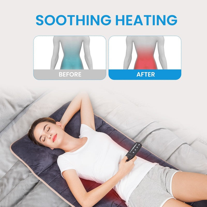 Full Body Massage Mat with Heat,Memory Foam Back Massage Pad with Vibration Moto2