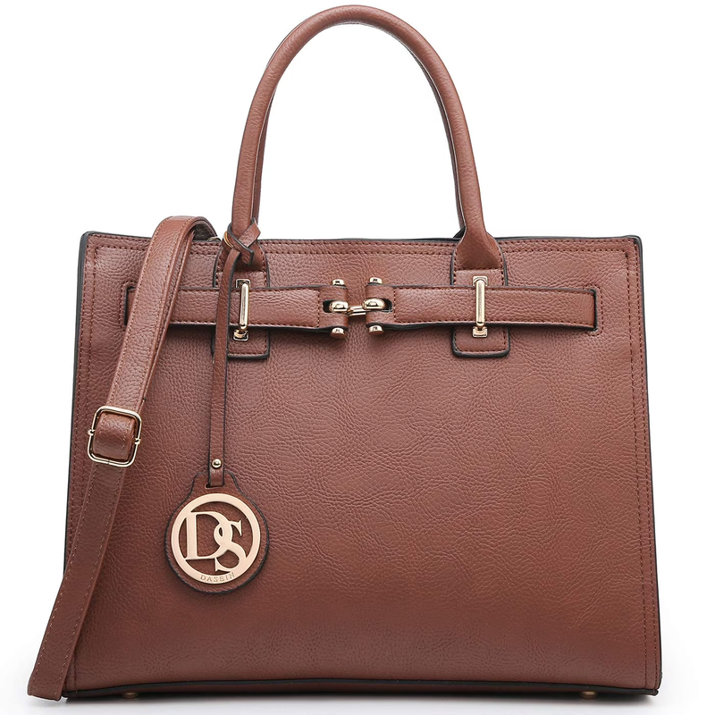 Women Satchel Purse Belted Top Handle Work Tote Shoulder Bag w/ Long Strap8