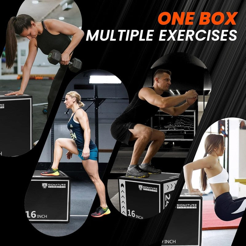 3-in-1 Foam Plyometric Jump Box 16x20x24" Home Gym Workout5