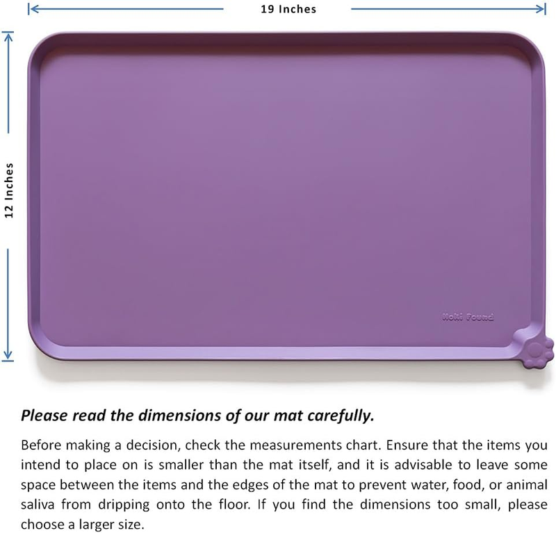 Silicone Pet Feeding Mat Waterproof Dog Cat Bowl Mat Raised Lip Amethyst4