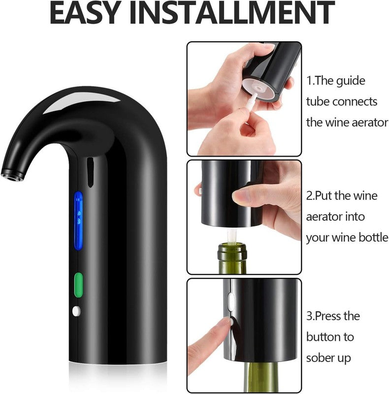 Electric Wine Aerator & Decanter   One Touch Red/White Wine Accessory4