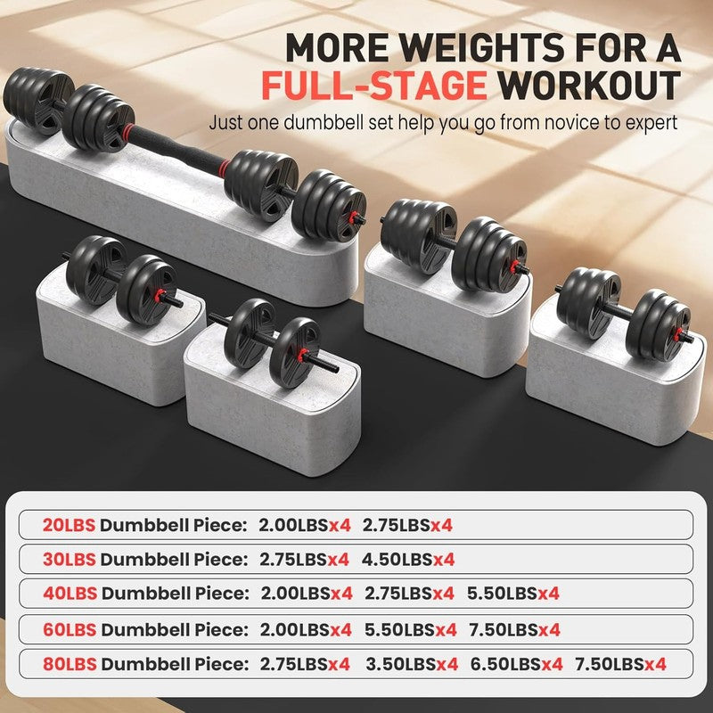Versatile Adjustable Dumbbells Set 20Lbs for Home Gym - 2/3 in 1 Fitness6