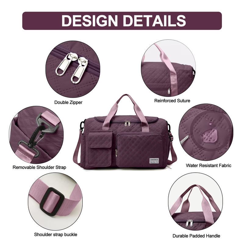 Travel Duffle Bag for Women Large Weekender Bags Carry on Gym Duffel Bag with We4