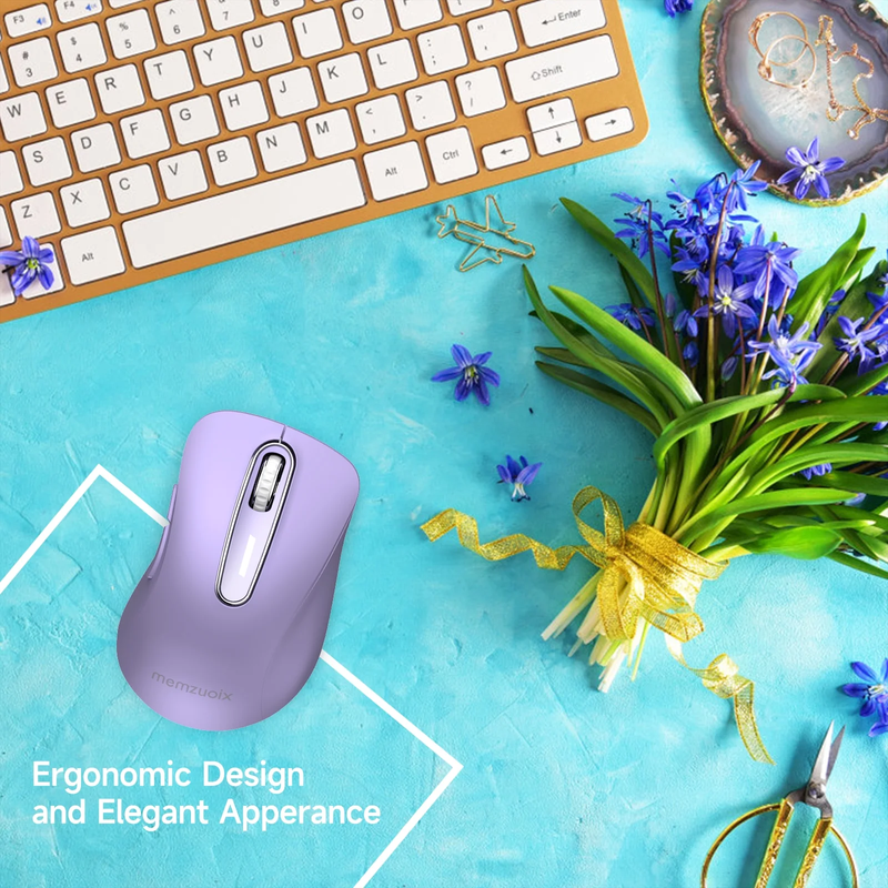 Wireless Optical Mouse 1400 DPI 5 Button USB Receiver for PC Laptop Lilac2