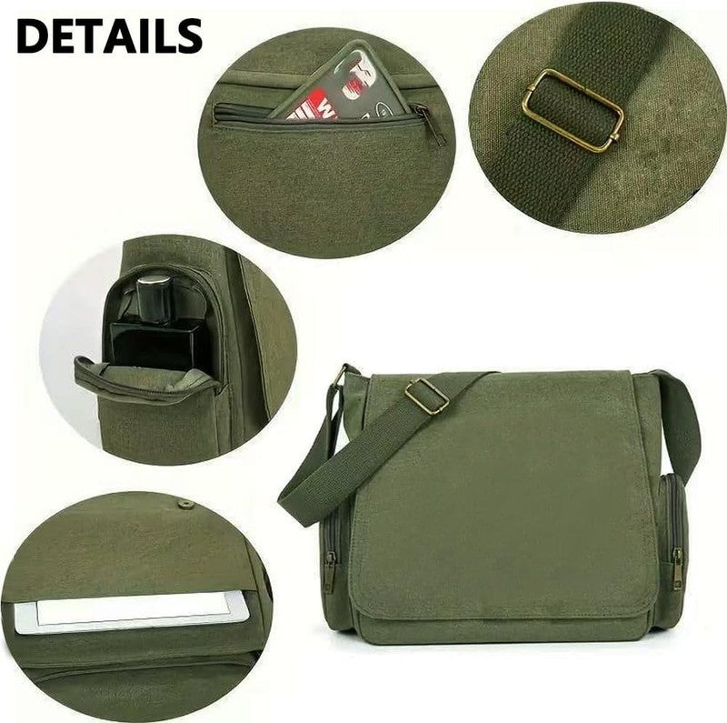 Pattern Messenger Bag Cute Canvas Crossbody Shoulder Handbag Pockets Unisex4