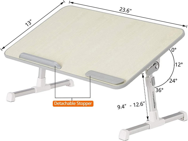 Adjustable Tray Table Lap Desk Fits up to 17 Inch Laptop, Large, 13"X24", Cream3