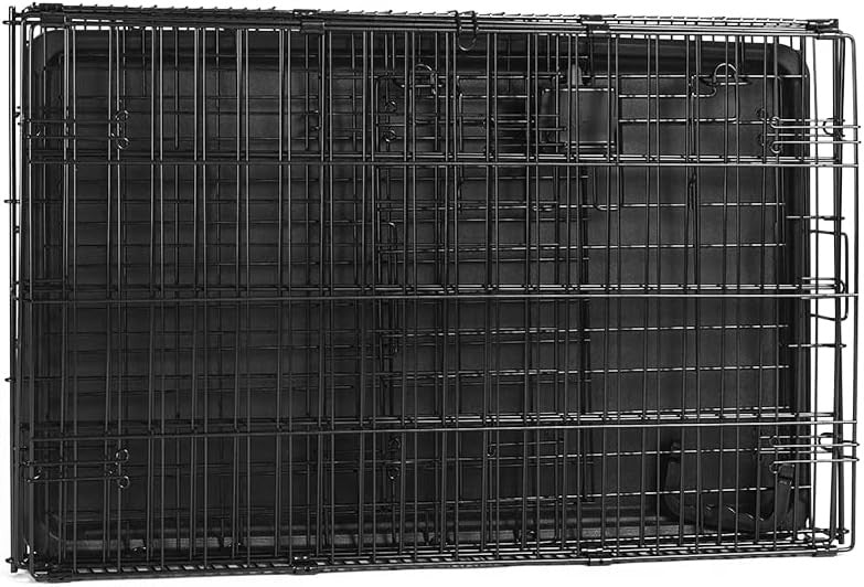Foldable Metal Wire Dog Crate w/ Tray Single Door 30x19x21 Travel Black3