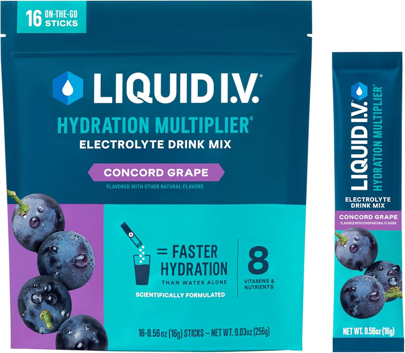 Liquid I.V. Hydration Multiplier Concord Grape 16 Servings Electrolyte0