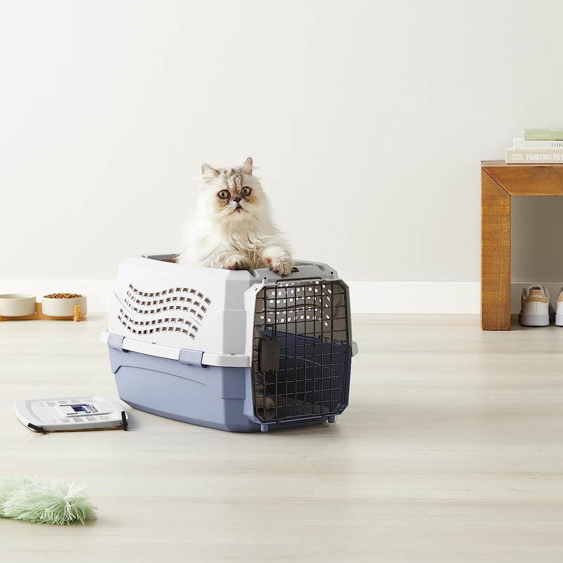 2 Door Hard Sided Pet Travel Carrier for Dogs & Cats Gray Blue 22.8"L x 15"W7