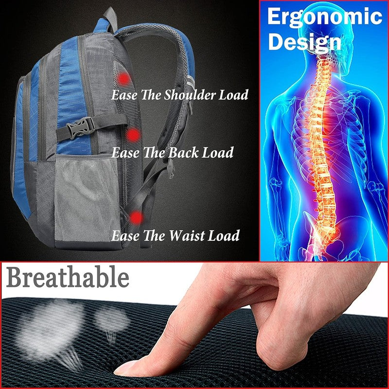 15.6" Laptop Backpack College Travel Business Hiking Multi-Compartment Blue4