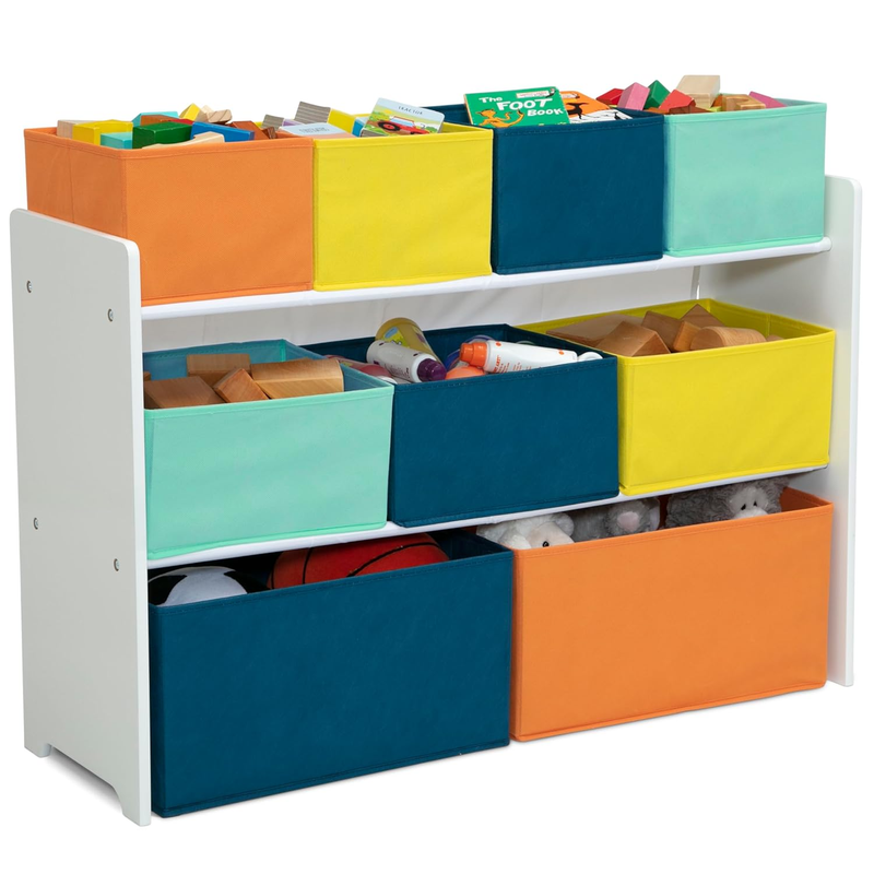 Deluxe Multi Bin Toy Organizer w/ Storage Bins Greenguard Gold White Navy/Green2