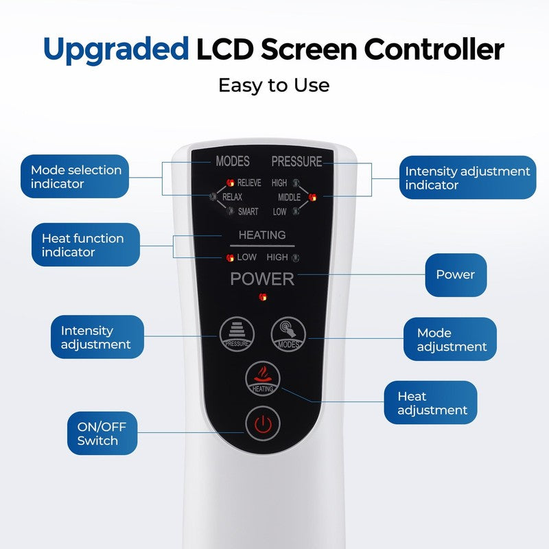 Heated Air Compression Leg Massager Boots Foot Calf Thigh 3 Modes7