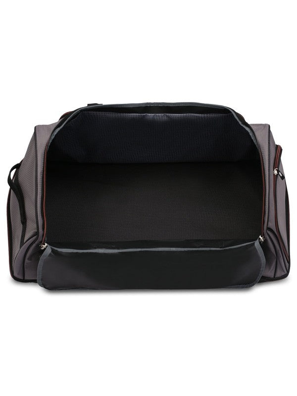 30 in Rolling Drop-Bottom Carry on Duffel Bag for Travel, Black and Gray5