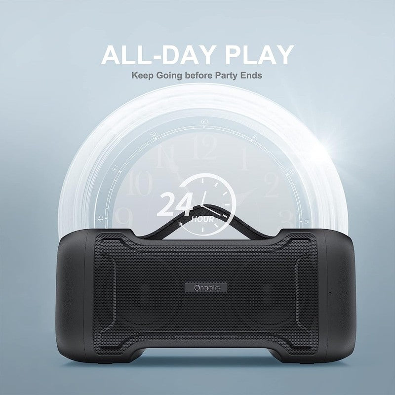 Bluetooth Speaker Deep Bass, IPX6 Waterproof, 24H Playtime, TF/USB/AUX, Mic4