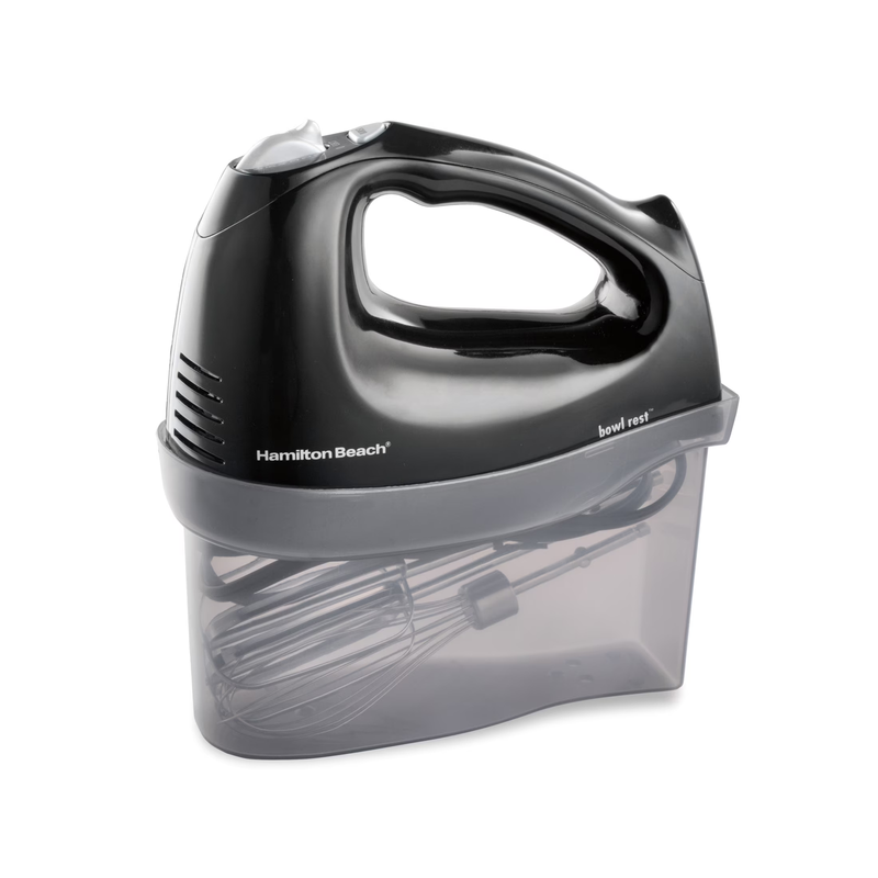 6-Speed Electric Hand Mixer with Quickburst Storage Case 3 Attachments Black0