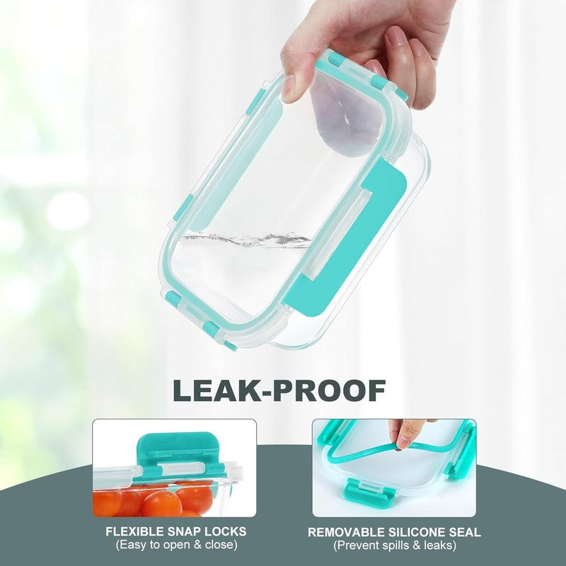 10 Pack 22oz Glass Meal Prep Containers Airtight BPA Free Green1
