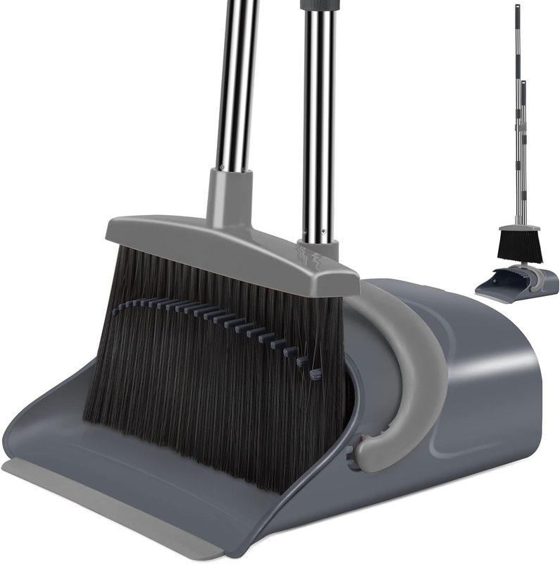 Broom and Dustpan Set, Dust Pan with Long Handle, Broom with Dustpan Combo Set, 0