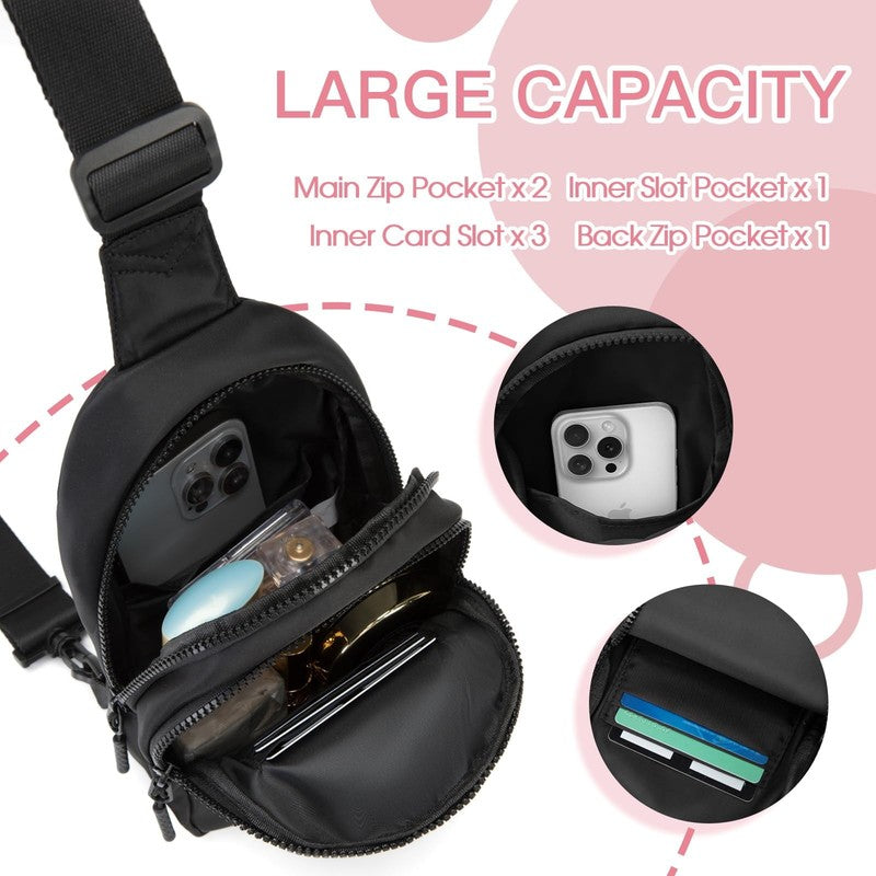 Sling Bag Crossbody Bag Fanny Pack for Women Cute Chest Bag Cross Body Bag Valen3