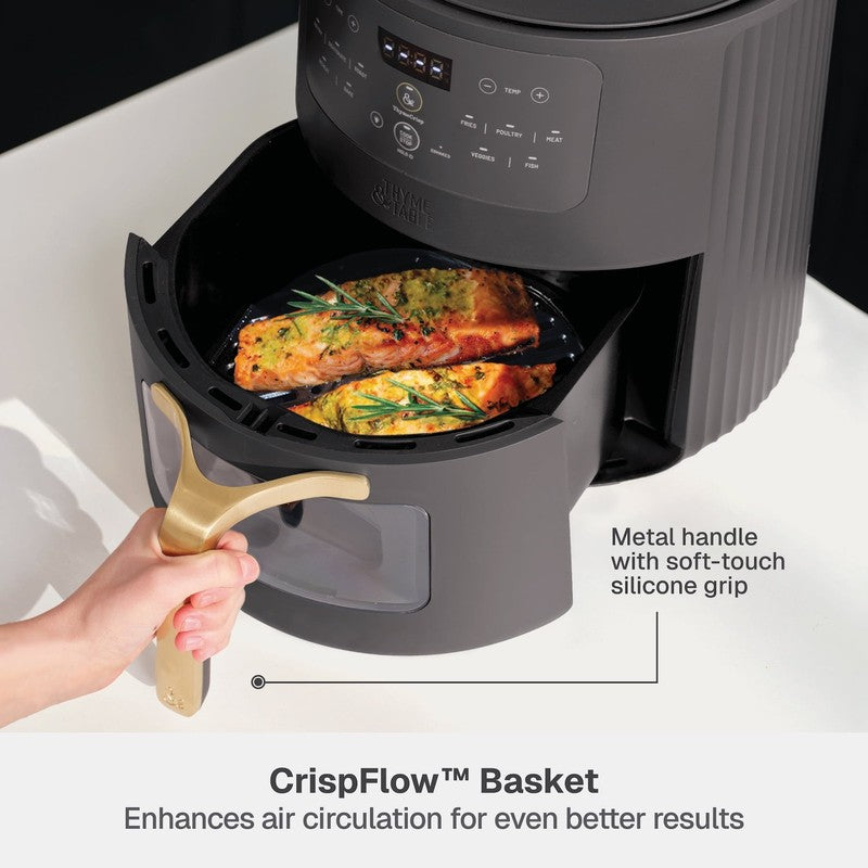 6QT Air Fryer with Thymecrisp Ceramic Nonstick Basket Slate Grey6