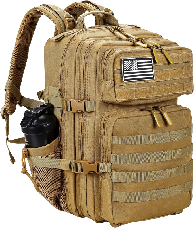 Military 45L Tactical Backpack Khaki MOLLE 3 Day Travel Pack Bag11