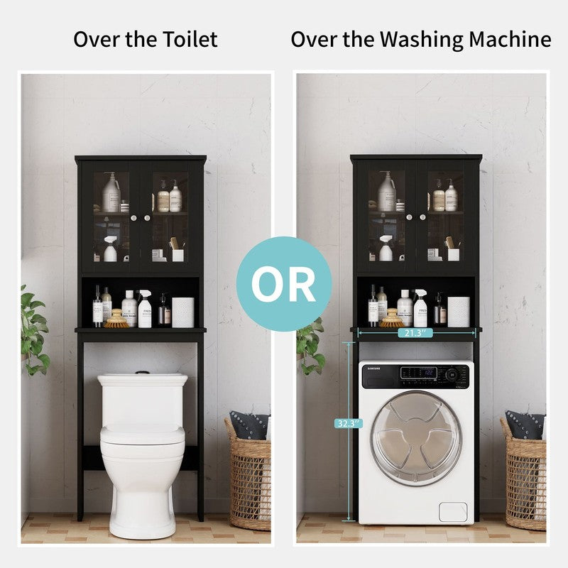 over the Toilet Storage Cabinet Bathroom Shelves Organizer Space Saver Freestand2