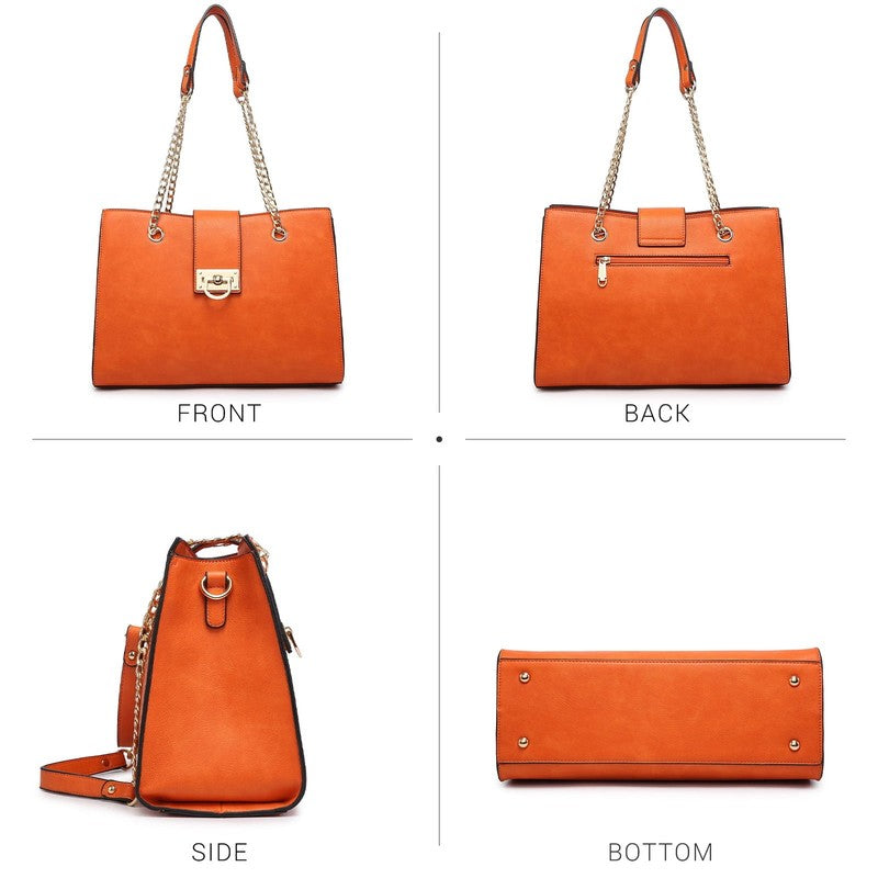 Women Hobo Bag Vegan Leather Tote Chain Shoulder Satchel Bag with Clutch6