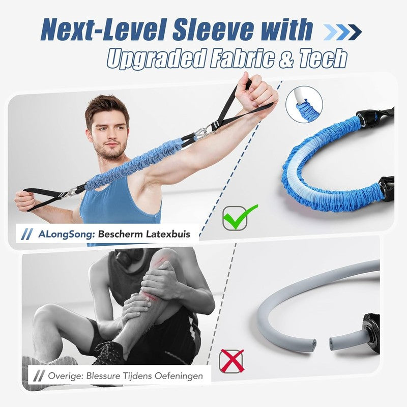 Upgraded Pilates Bar Kit w/ Resistance Bands Stainless Steel Full Body Workout1