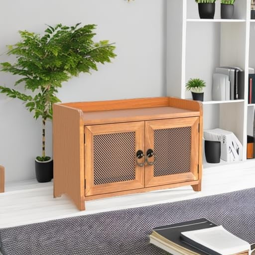   Storage Cabinet, Mini Countertop Cabinet, Wood Organizer for Kitchen Living Ro1