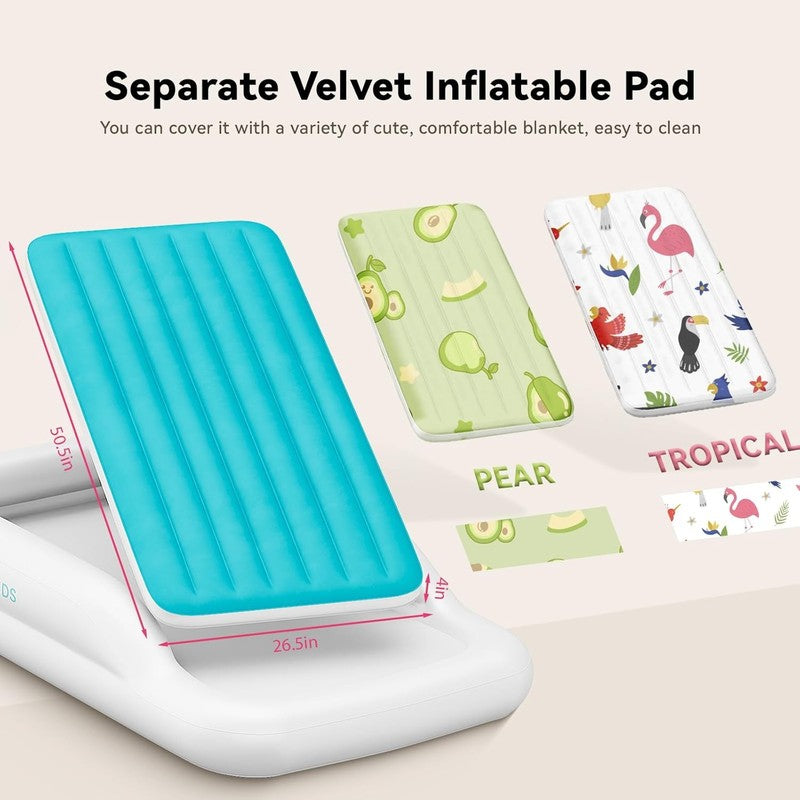 Portable Toddler Travel Bed with Safety Bumpers, Inflatable Kids Air Mattress5