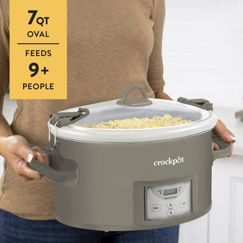 Programmable 7-Quart Cook and Carry Slow Cooker, Grey1