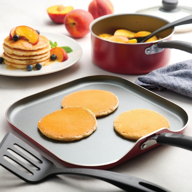 Primaware 18 Piece Non-Stick Cookware Set, Red5