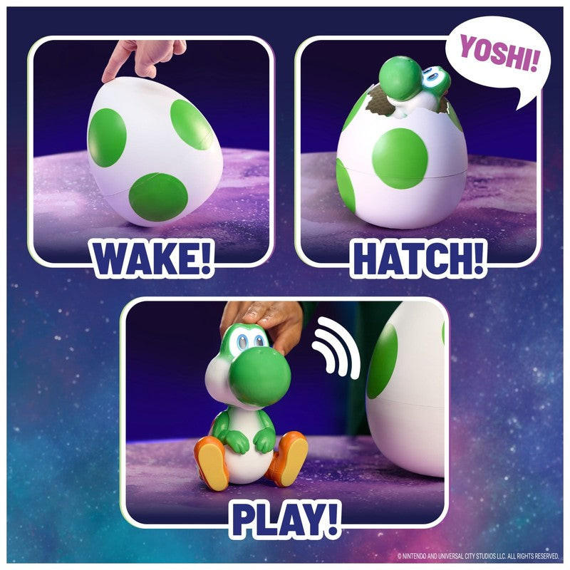 Hatchin' Yoshi Figure – Interactive Super Mario Galaxy Toy for Kids Ages 4+2