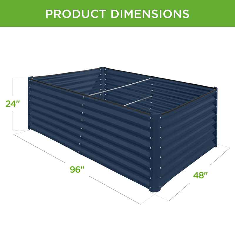 8X4X2Ft Outdoor Metal Raised Garden Bed, Planter Box for Vegetables, Flowers, He2