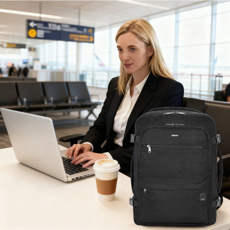 Business Travel Backpack Fits 17 Inch Laptop for Personal Item Bag 18X14X8 Clams8