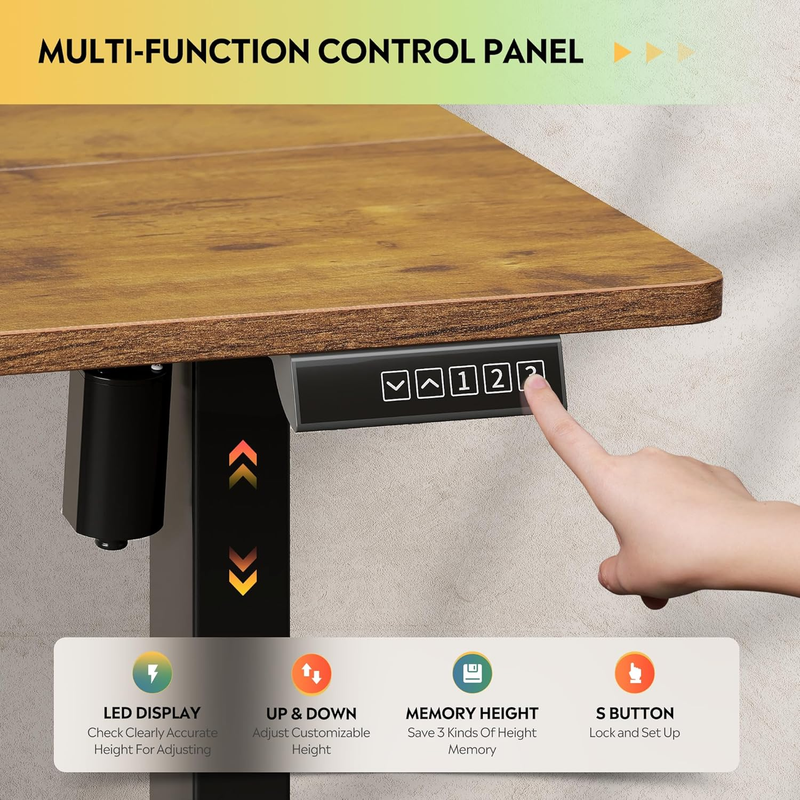 Electric Standing Desk 55" Height Adjustable Desk with Memory Presets5