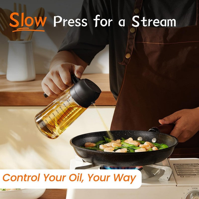 16Oz/470Ml Glass Olive Oil Sprayer for Cooking – 2 in 1 Olive Oil Dispenser Bott2