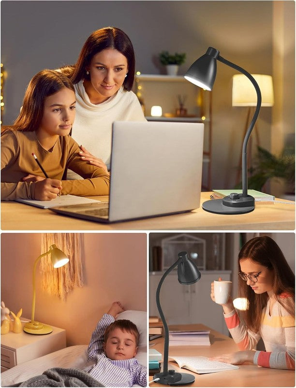 Dimmable LED Desk Lamp with USB Port & Gooseneck for Home & Office Use5