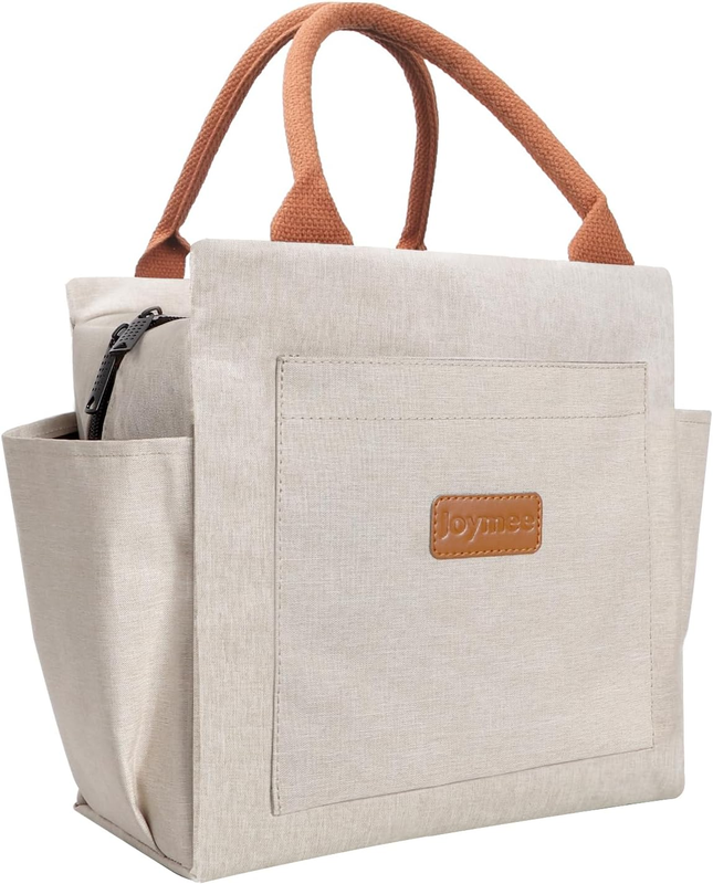 Insulated Lunch Bag Women Leakproof Large Cooler Tote w Bottle Holder Beige10