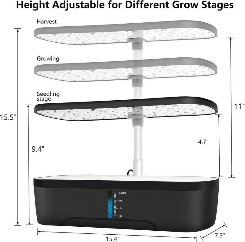 12 Pod Hydroponics Growing System Indoor Herb Garden w/ Grow Light Timer4