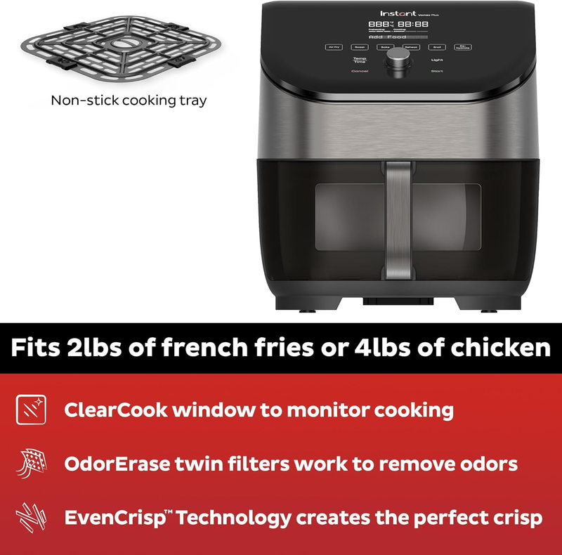 Vortex plus 6QT Air Fryer with Odor Erase Technology,6-In-1 Functions That Crisp1