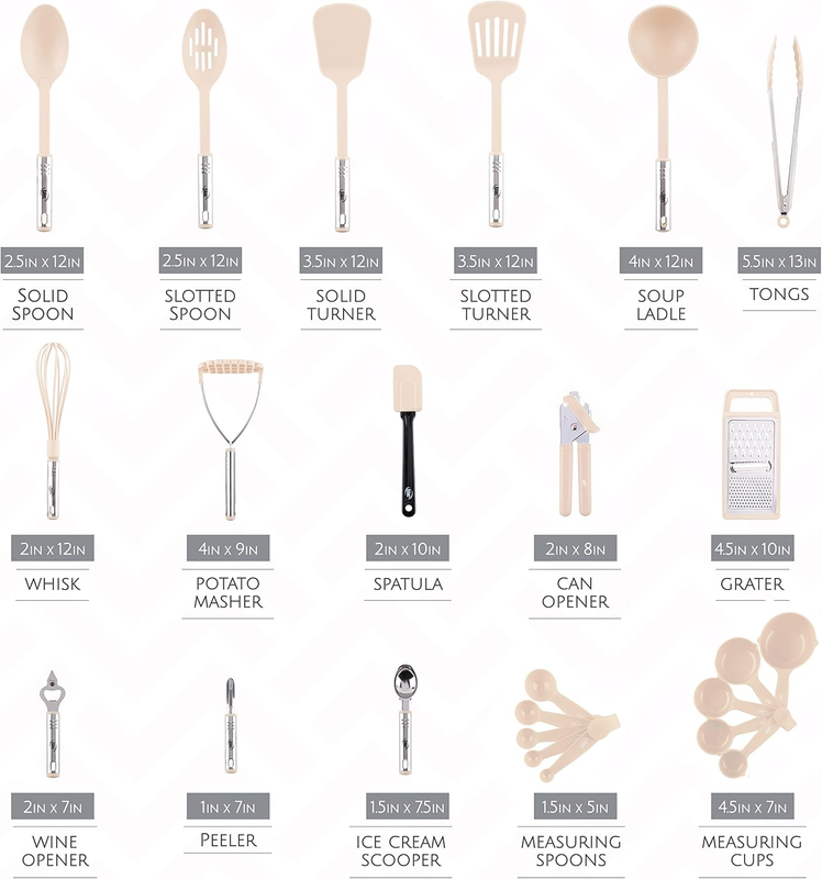 24PC Kitchen Utensil Set Nylon Stainless Steel Cooking Gadgets Tools1