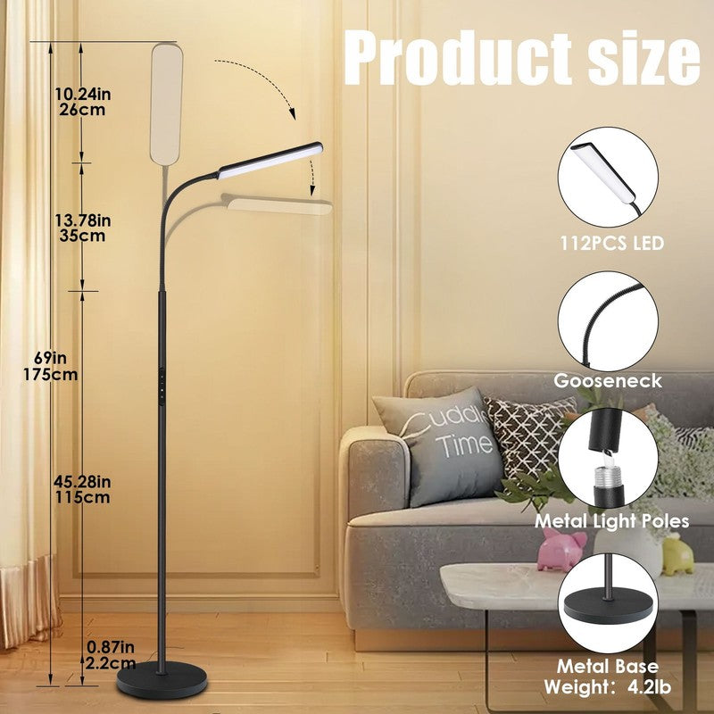 LED Dimmable Floor Lamp w/ Remote & Touch, 3 Colors, Black Modern Standing Lamp6