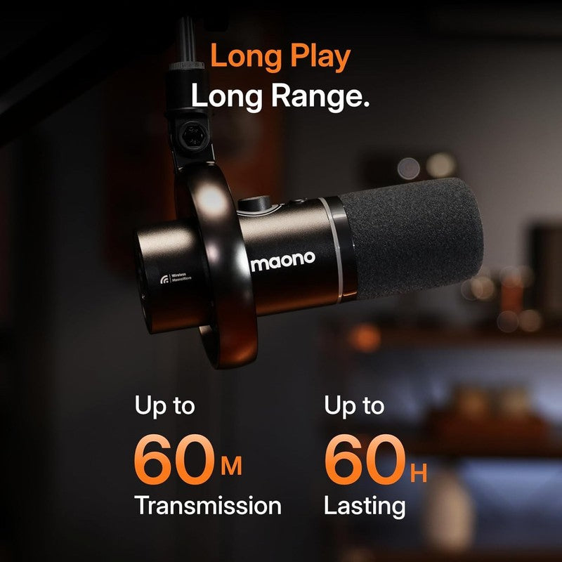 PD200W Hybrid Wireless Podcast Microphone for PC, Dynamic XLR USB Mic with Deskt5