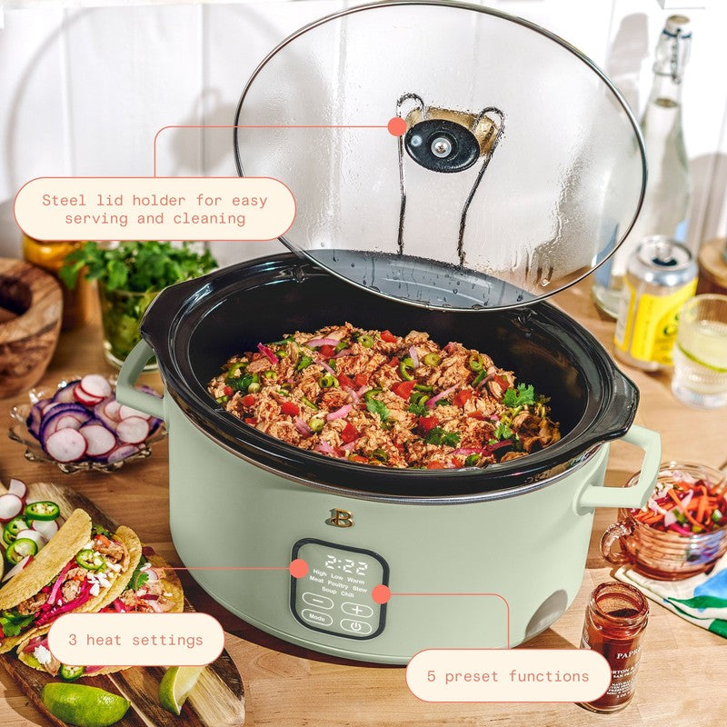 6 Qt Programmable Slow Cooker, Sage Green by Drew Barrymore1