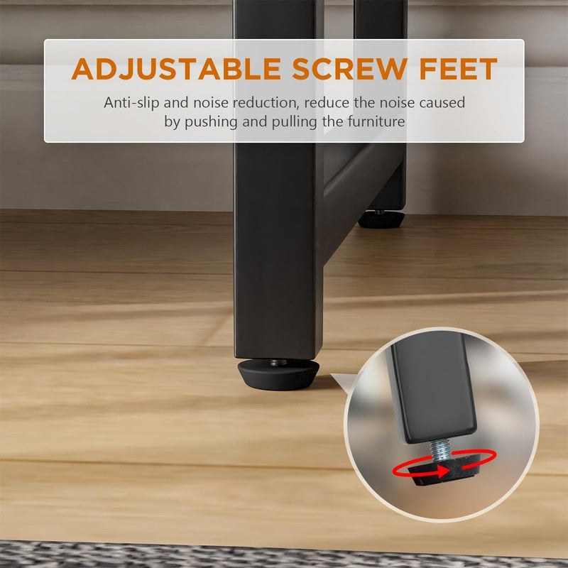 Modern Adjustable Computer Desk for Home Office   32 Inch Brown Table4