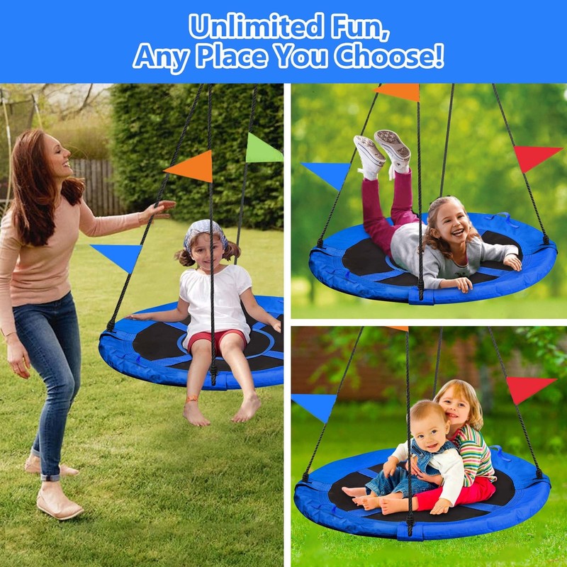 40" Saucer Swing 750lb Waterproof Oxford Tree Swing for Kids, Outdoor, Blue2