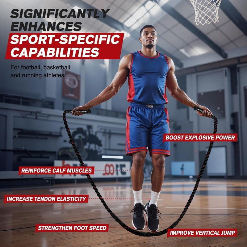 Jump Rope, Weighted Jump Rope for Men Women, 2.8Lb 3.8Lb 5Lb Heavy Skipping Rope4
