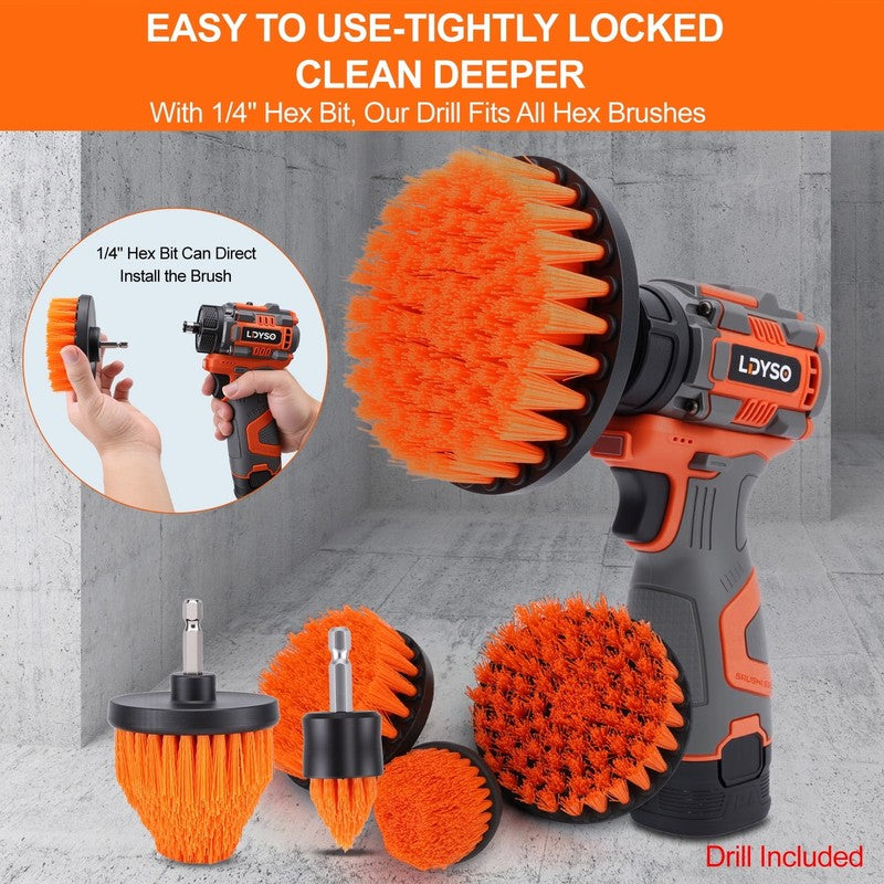 Cordless Buffer Polisher, 16.8V Auto Detailing Drill Brushes Set with 2000Mah Ba1